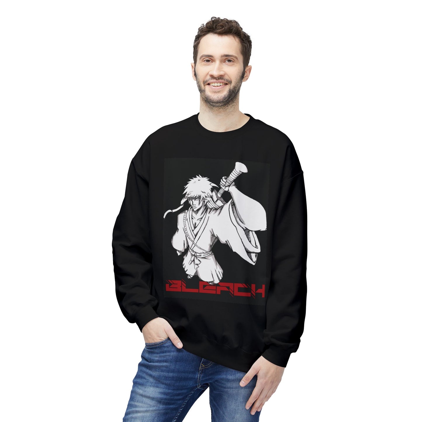 "Bleach" Black Version Unisex Midweight Softstyle Fleece Crewneck Sweatshirt