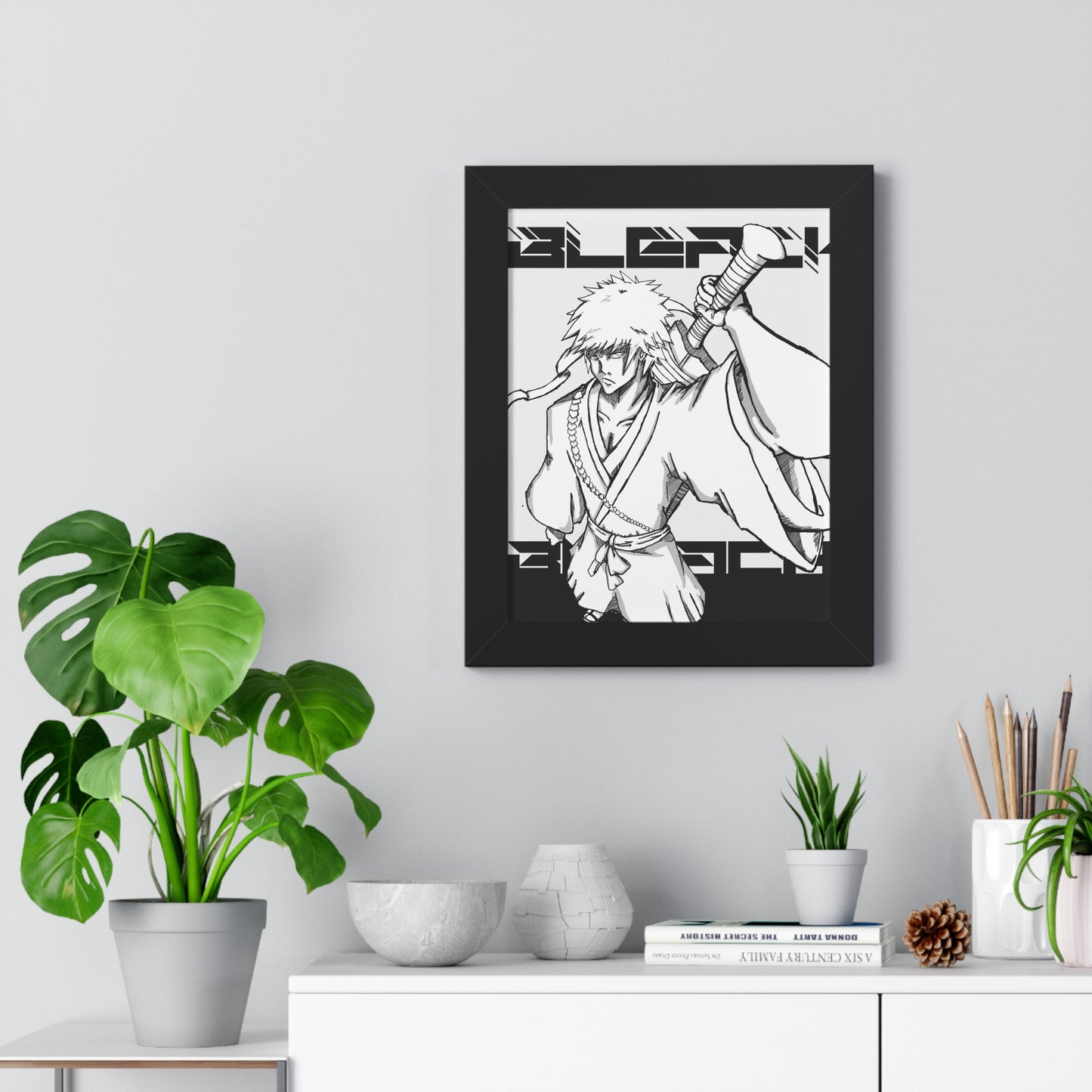 Bleach Anime White Version- Sleek Warrior Design for Home Decor