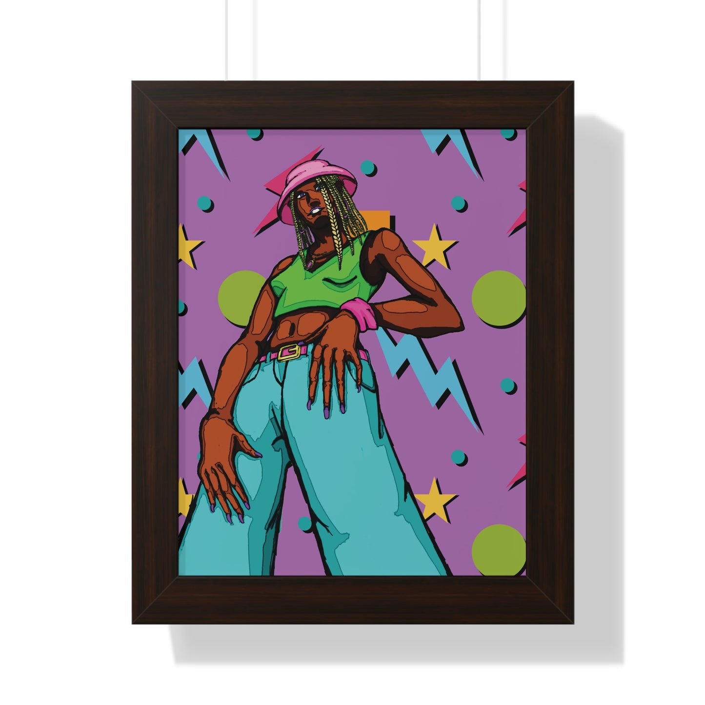 "Bucket Hat Girl" Framed Vertical Poster