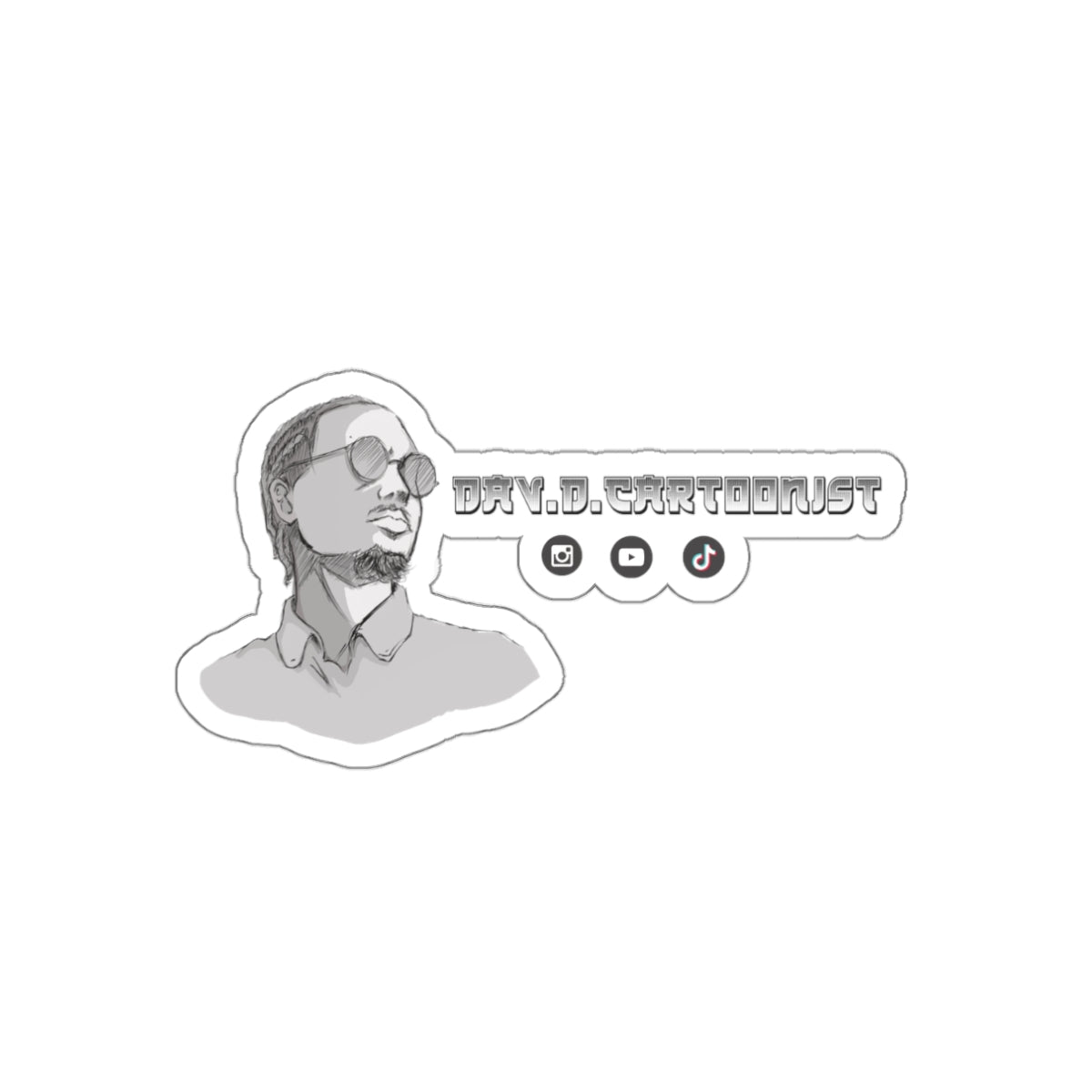 "Dav D Cartoonist" Stylish Die-Cut Stickers