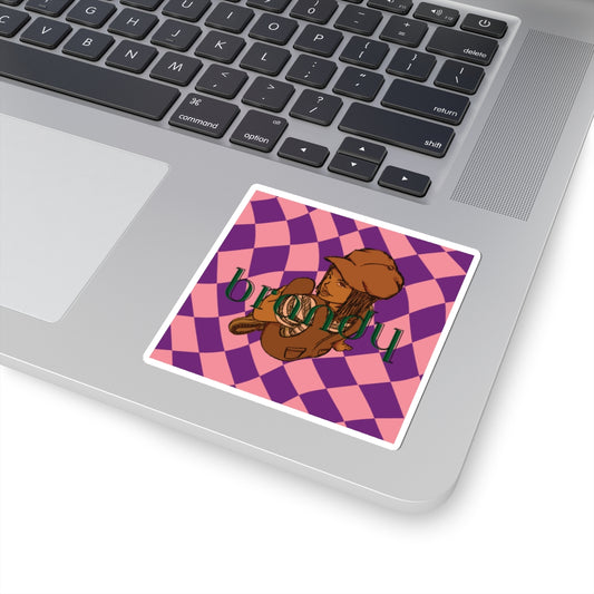 Brandy Trendy Kiss-Cut Stickers with Retro Design – Perfect for Personalizing Laptops & Diaries