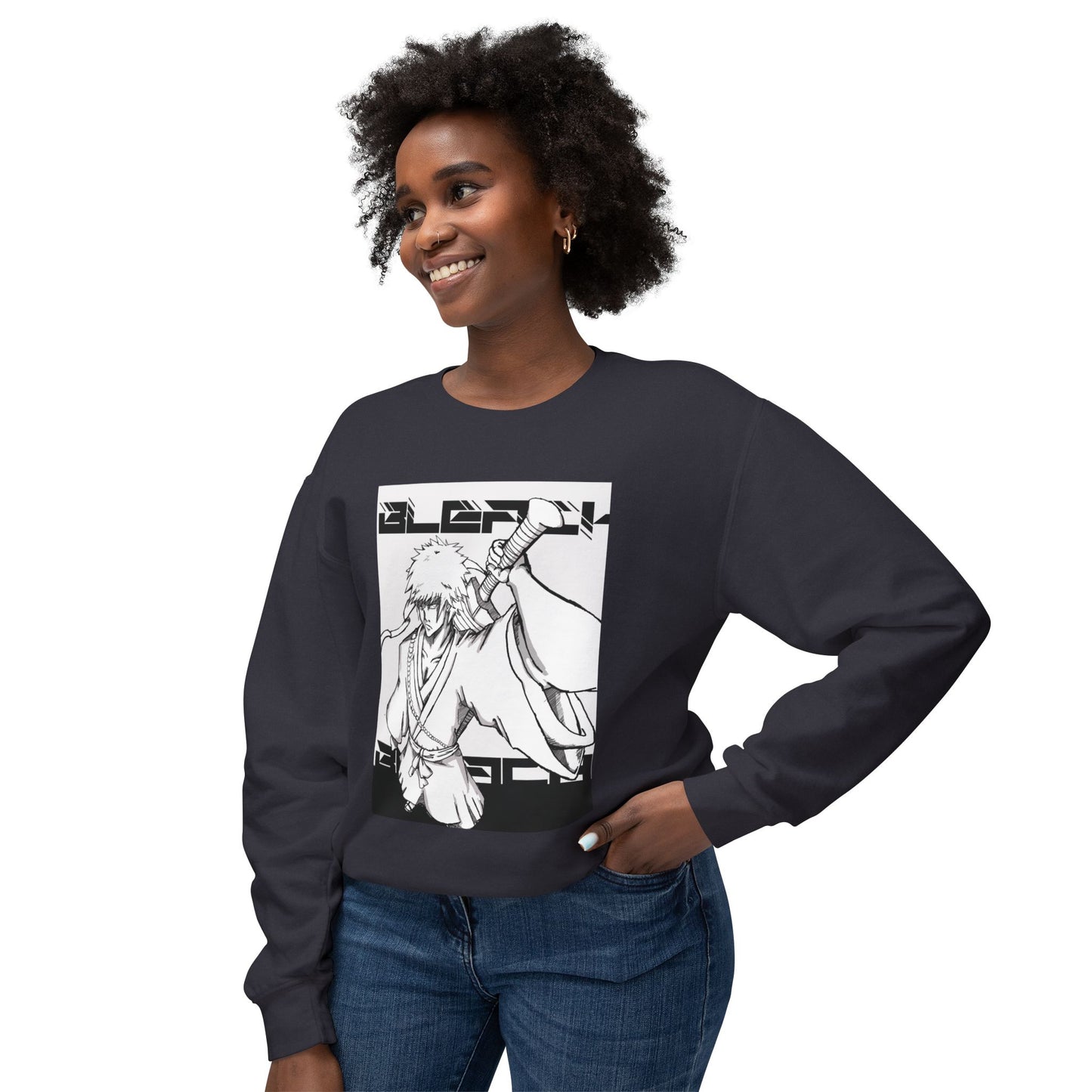 "Bleach" White Version Unisex Lightweight Crewneck Sweatshirt