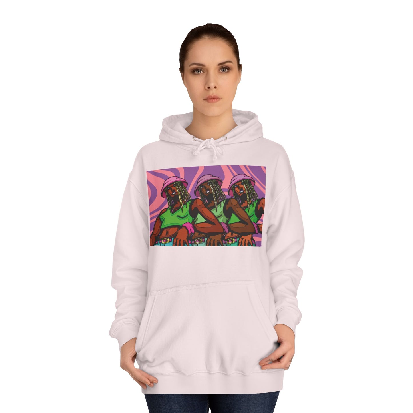 Bucket Hat Girl Unisex College Hoodie