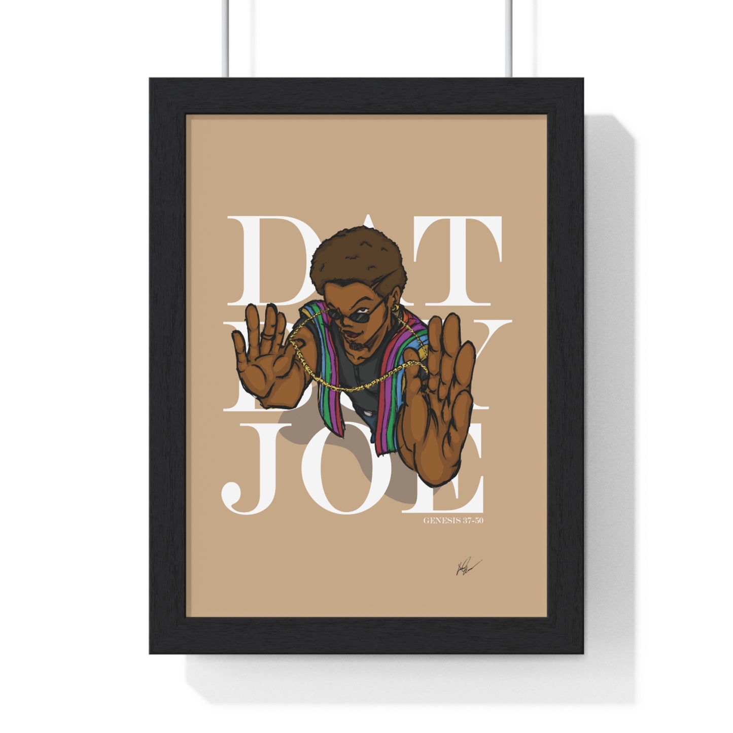 Bold Vertical Framed Poster - "DAT BOY JOE" Artwork for Home Décor