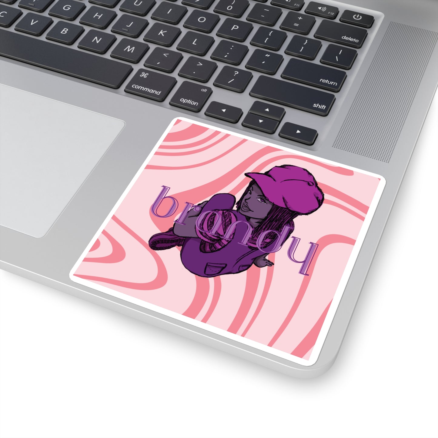 Pink Purple Brandy Square Stickers for Personalized Decor