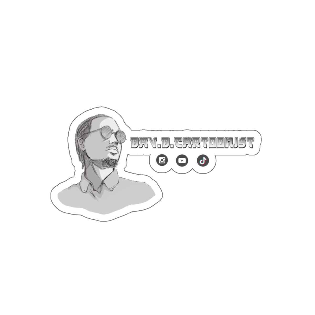 "Dav D Cartoonist" Stylish Die-Cut Stickers