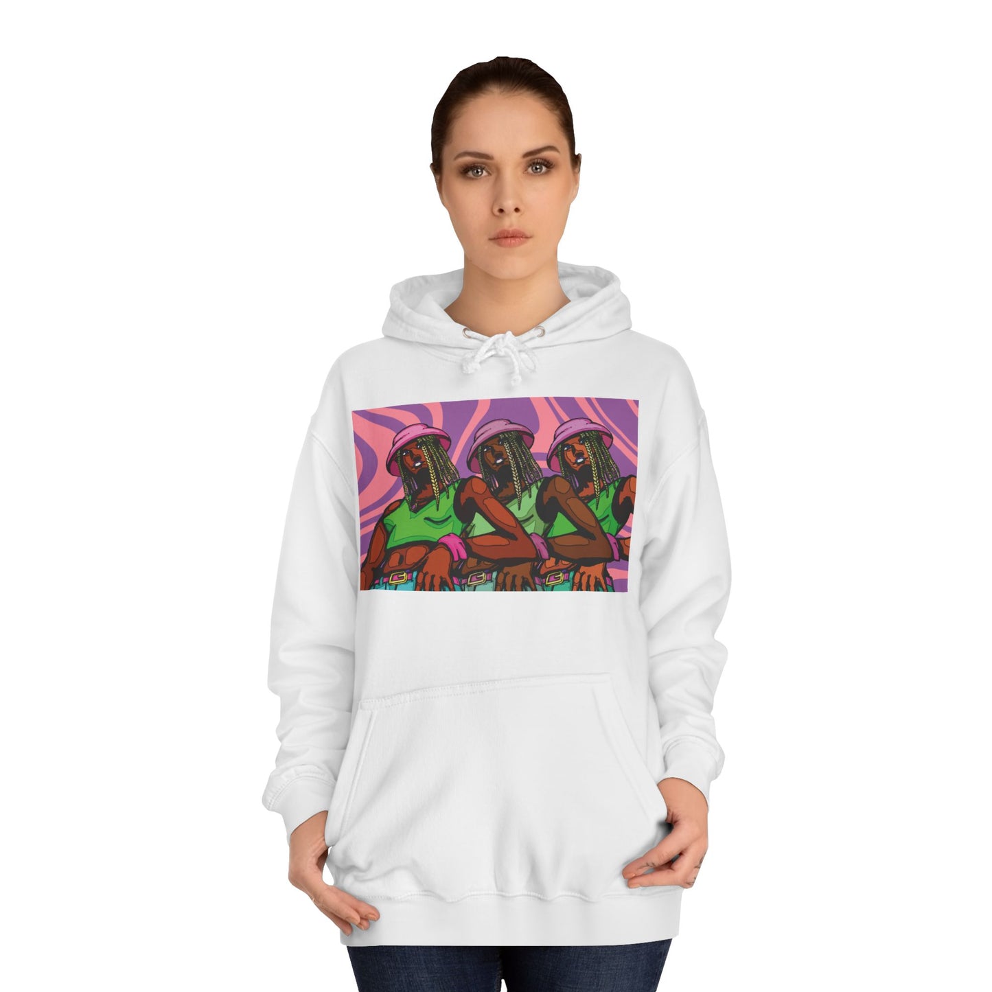 Bucket Hat Girl Unisex College Hoodie