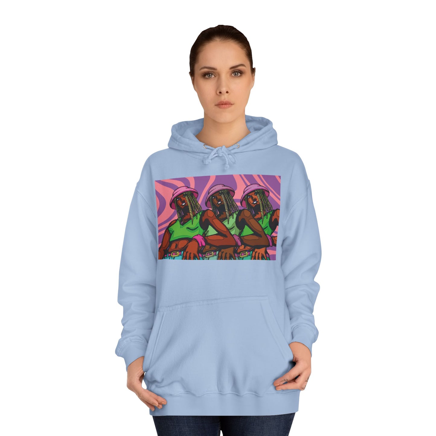 Bucket Hat Girl Unisex College Hoodie