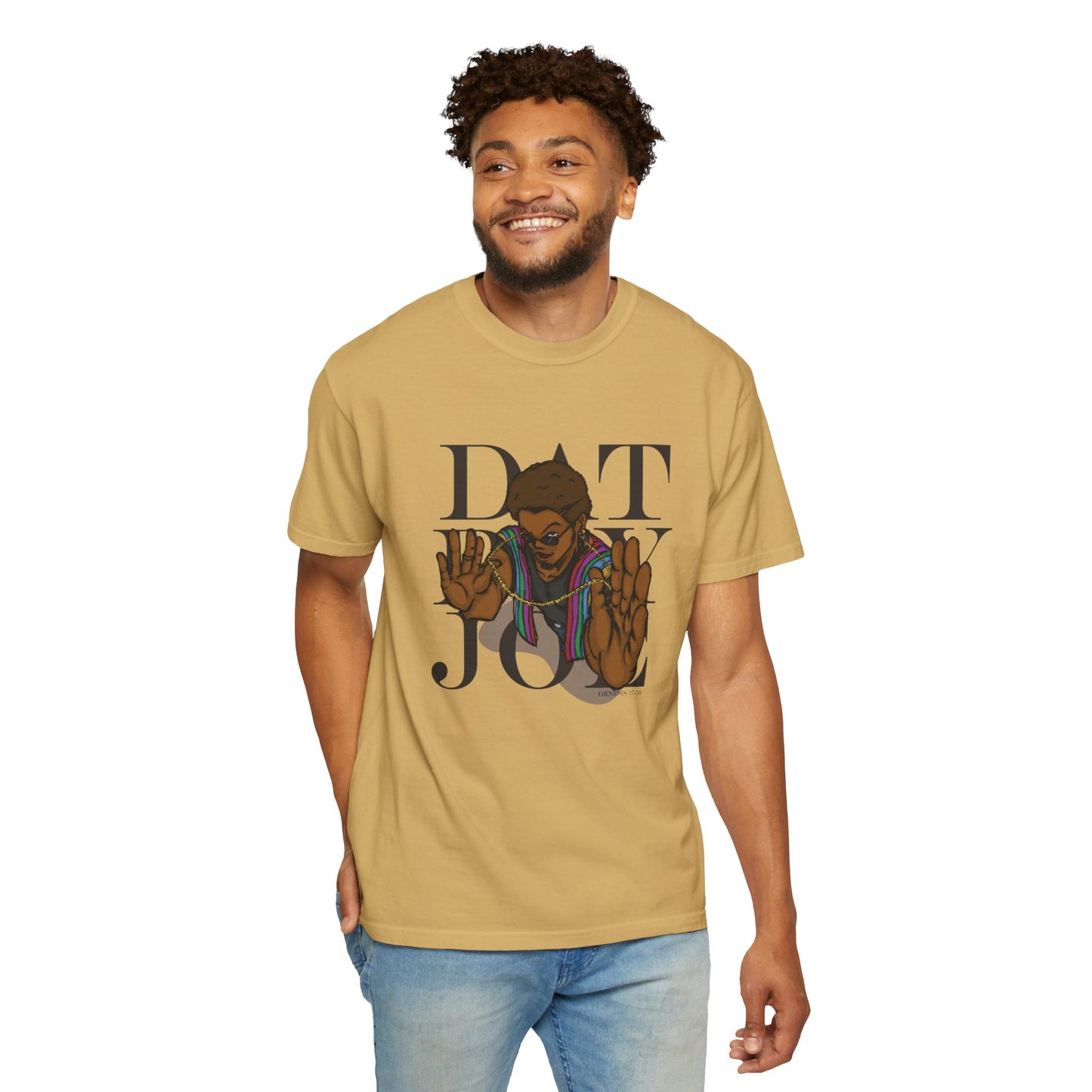 Unisex Garment-Dyed T-Shirt with 'DAT BOY JOE' Graphic - Bold Streetwear Style