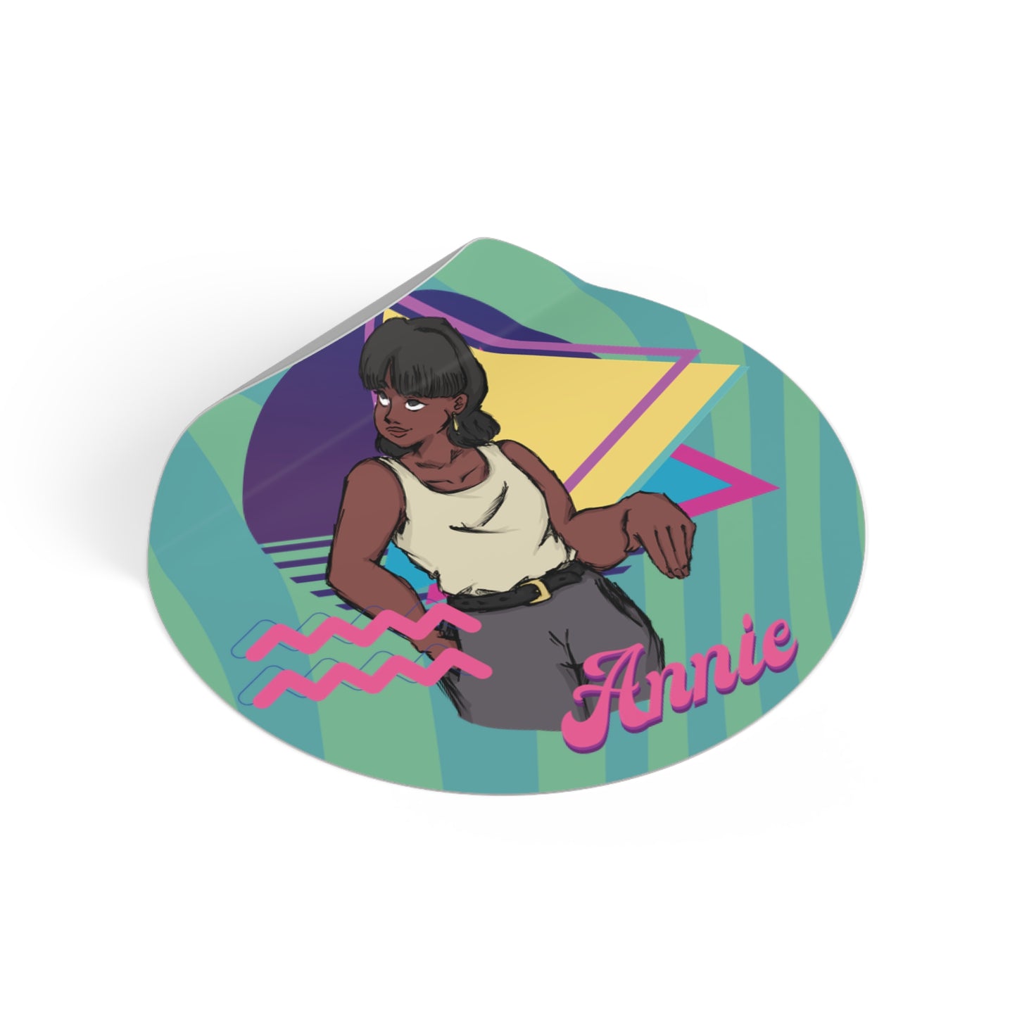 Retro Annie Vinyl Stickers - Colorful 80s Design