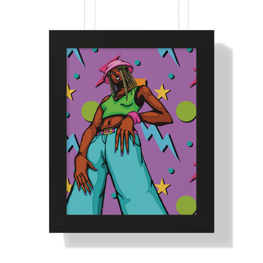"Bucket Hat Girl" Framed Vertical Poster