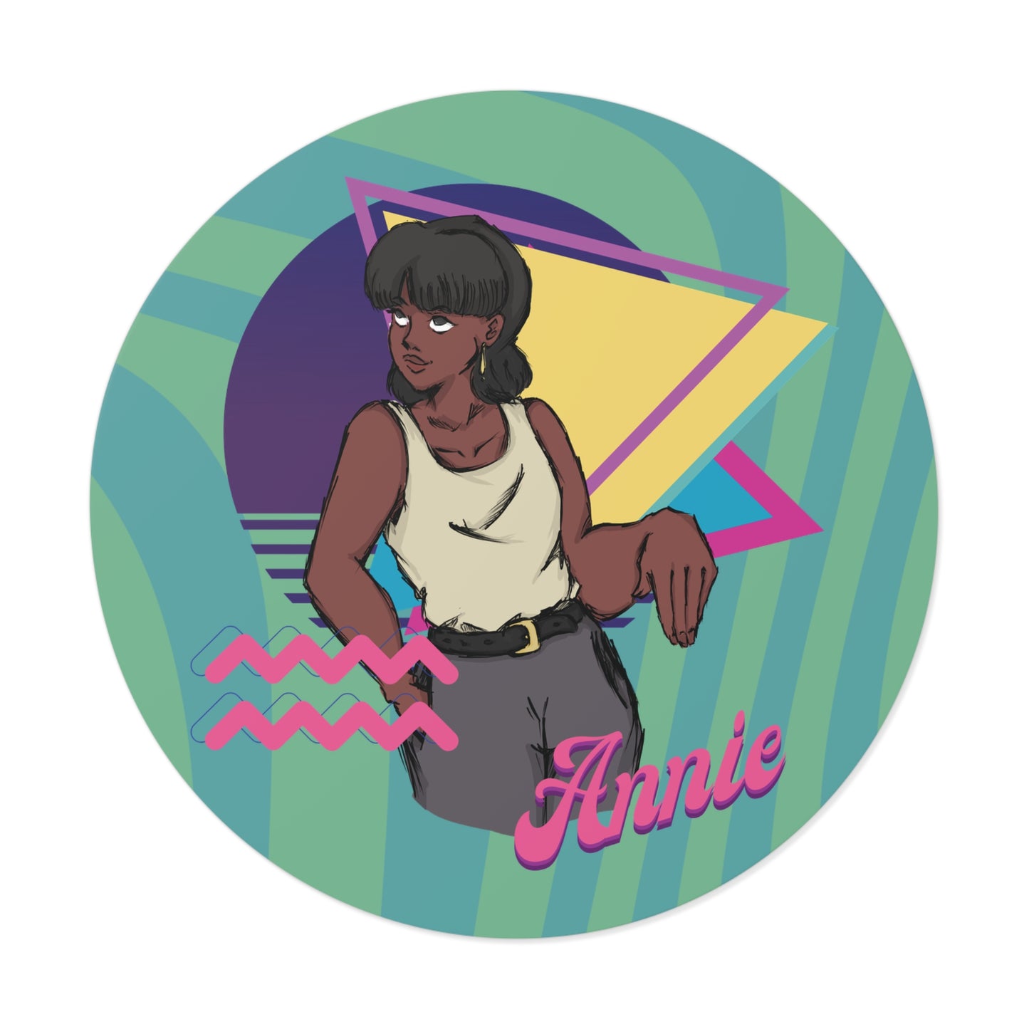 Retro Annie Vinyl Stickers - Colorful 80s Design