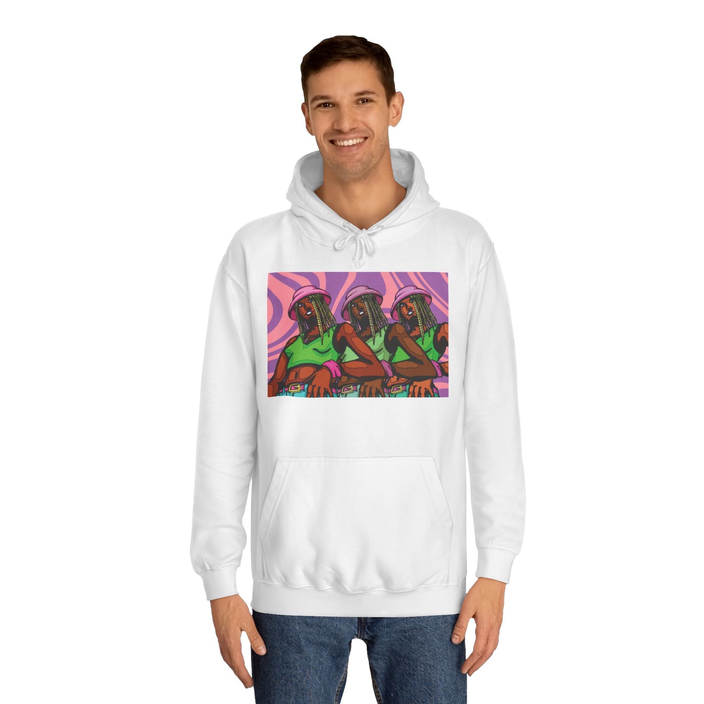 Bucket Hat Girl Unisex College Hoodie