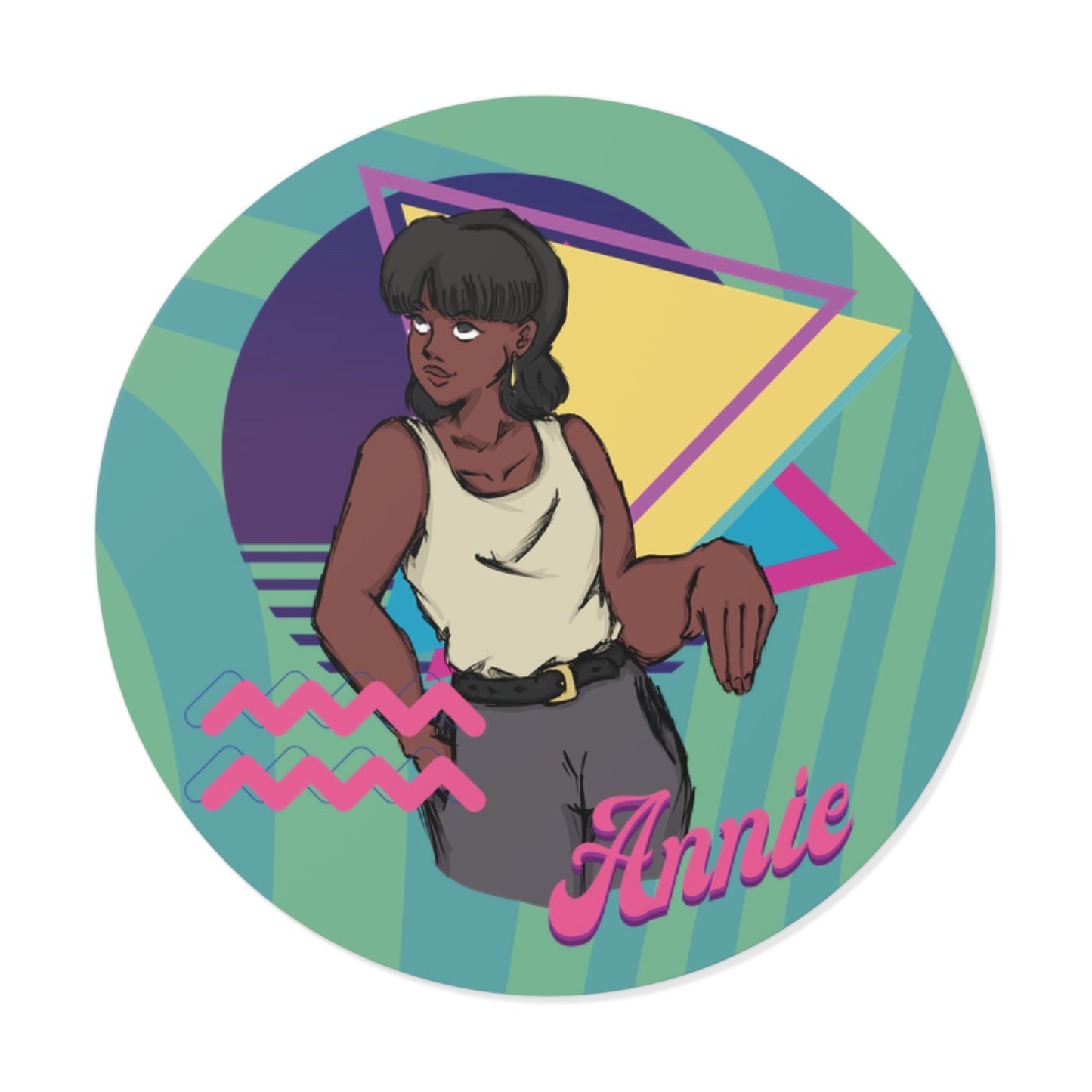 Retro Annie Vinyl Stickers - Colorful 80s Design