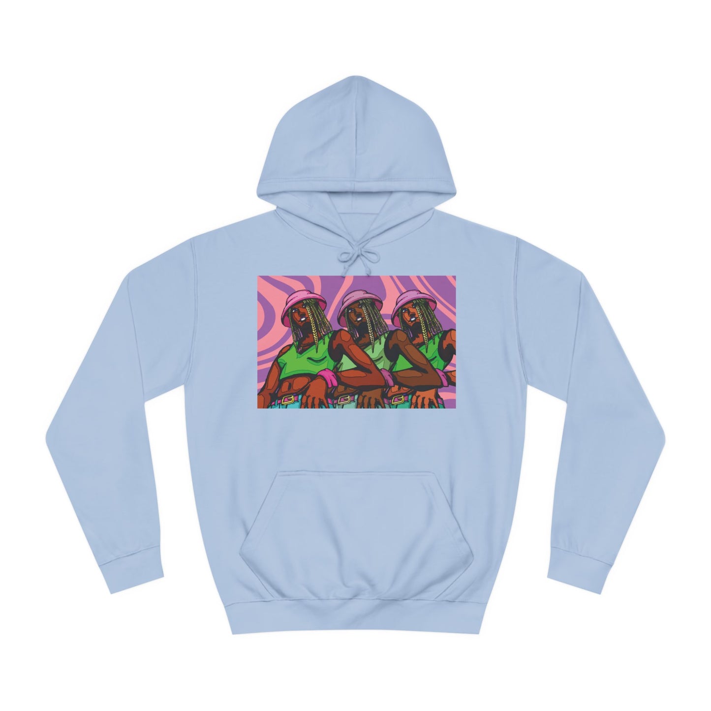 Bucket Hat Girl Unisex College Hoodie