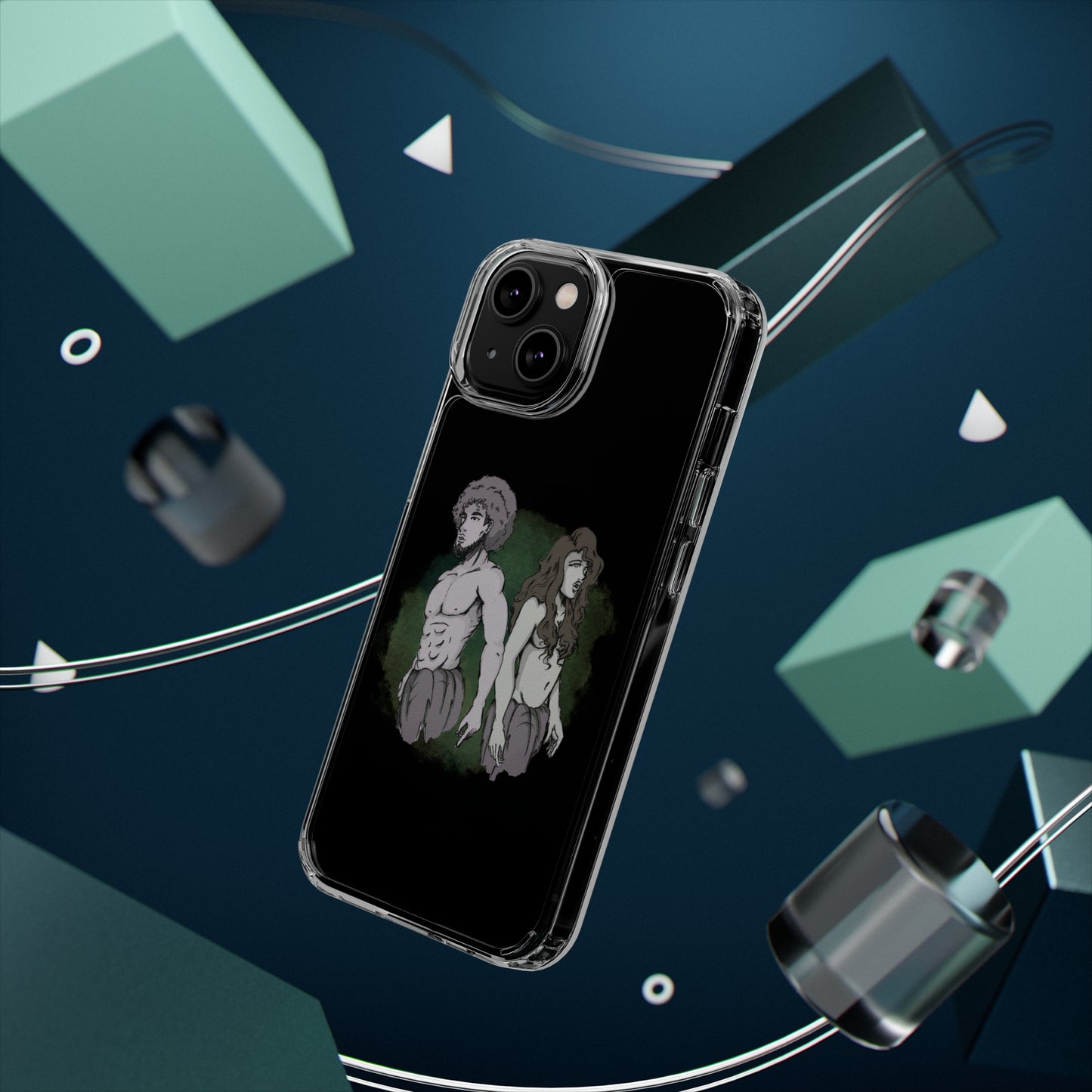 Adam and Eve Clear Phone Case