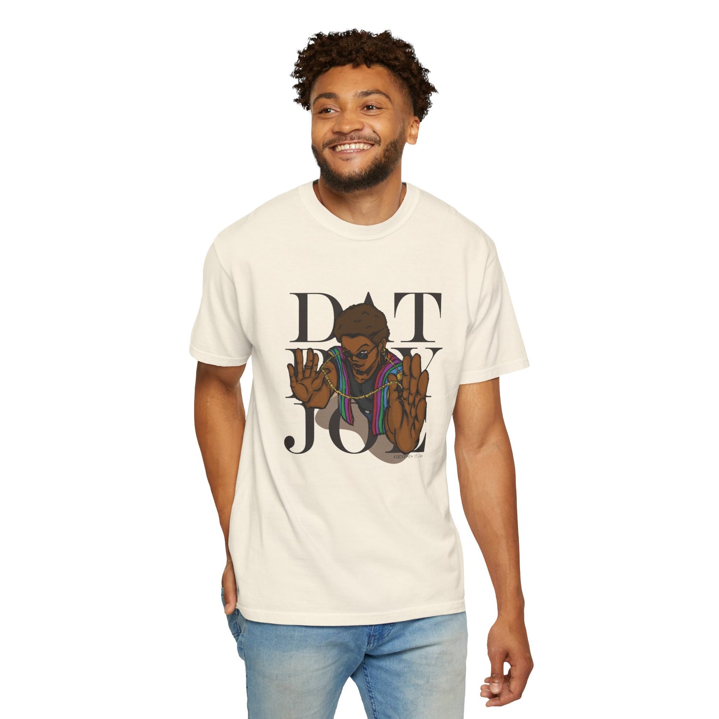 Unisex Garment-Dyed T-Shirt with 'DAT BOY JOE' Graphic - Bold Streetwear Style