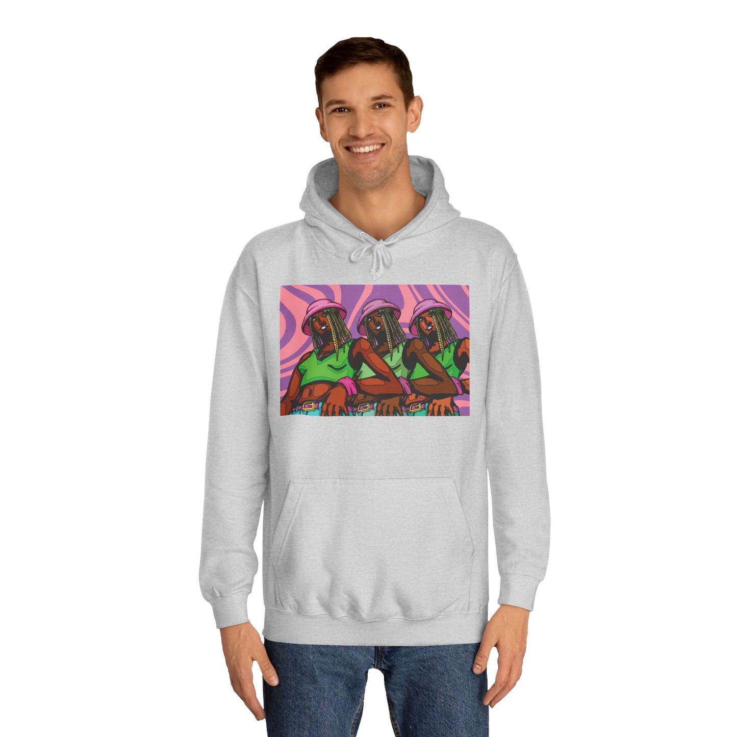 Bucket Hat Girl Unisex College Hoodie