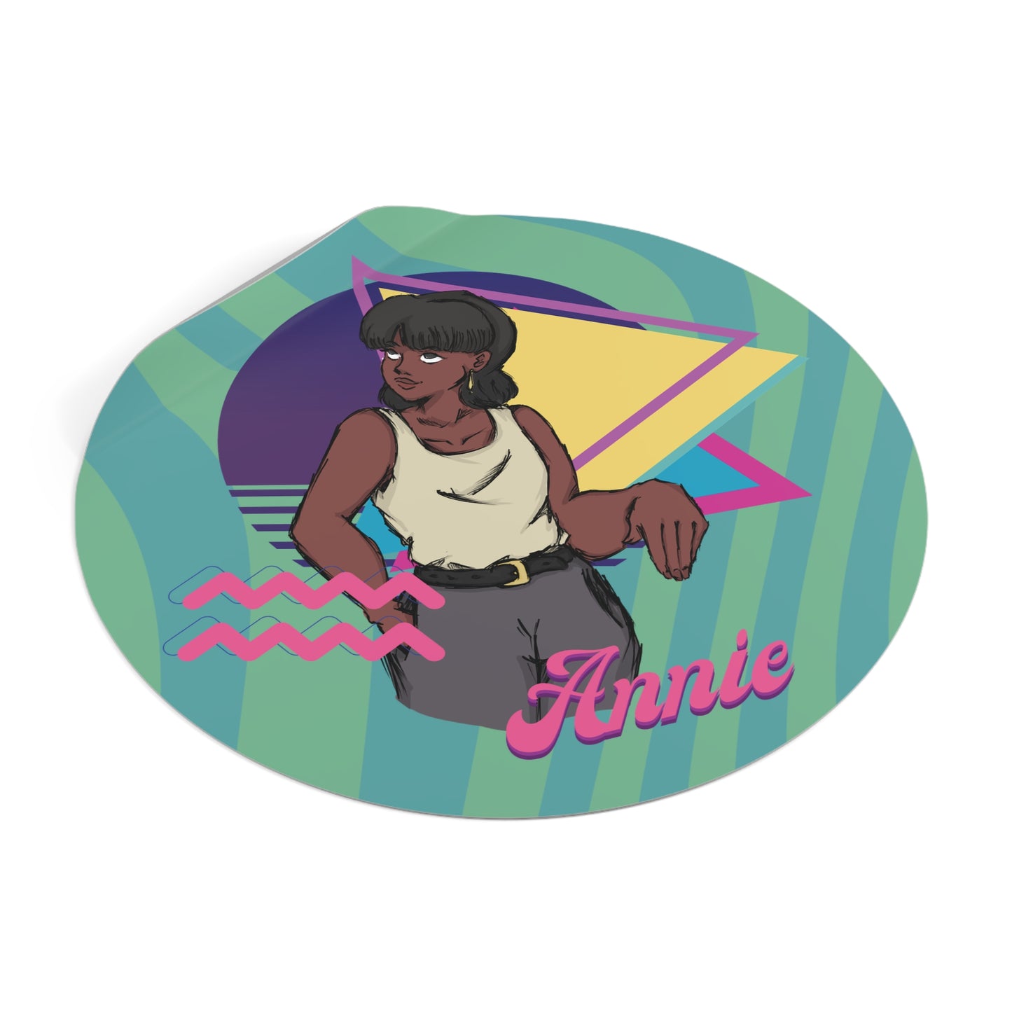 Retro Annie Vinyl Stickers - Colorful 80s Design