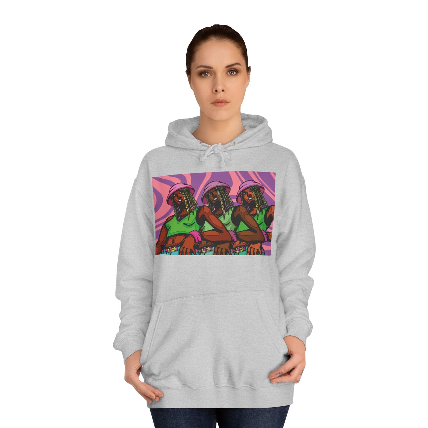 Bucket Hat Girl Unisex College Hoodie