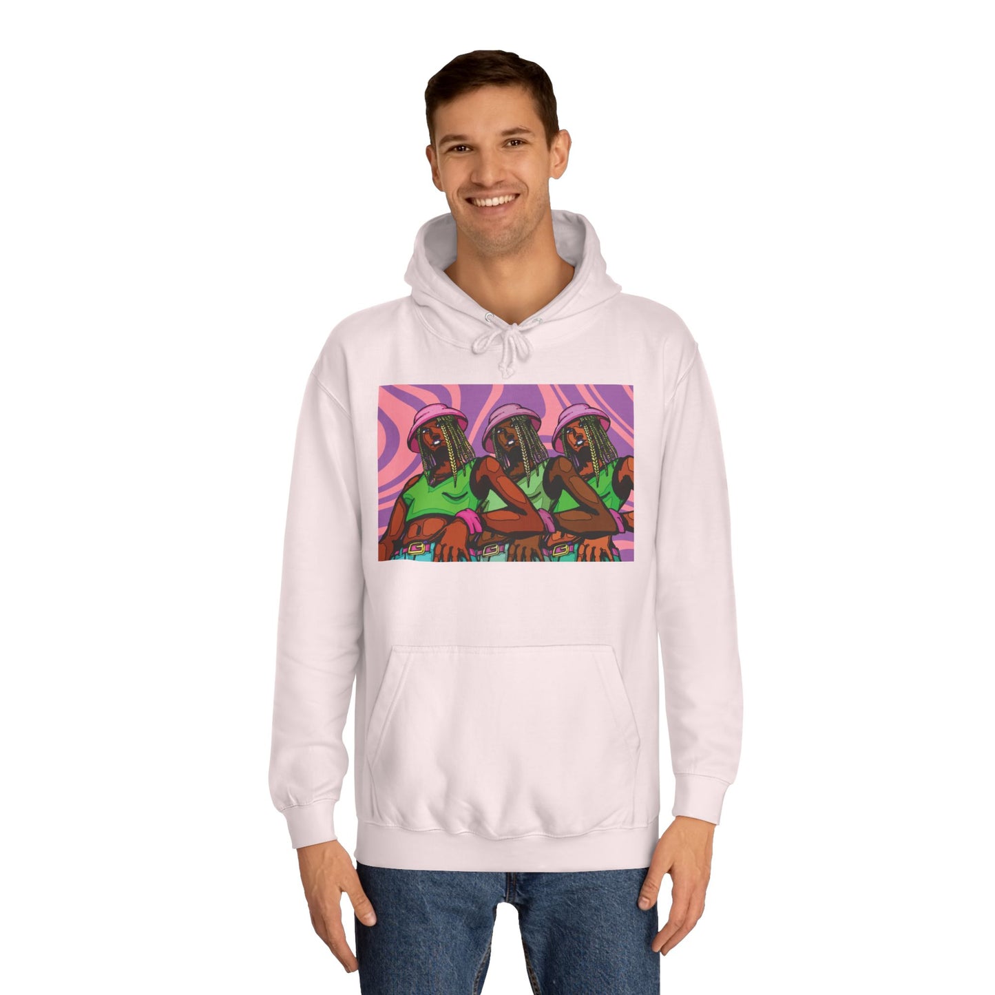 Bucket Hat Girl Unisex College Hoodie