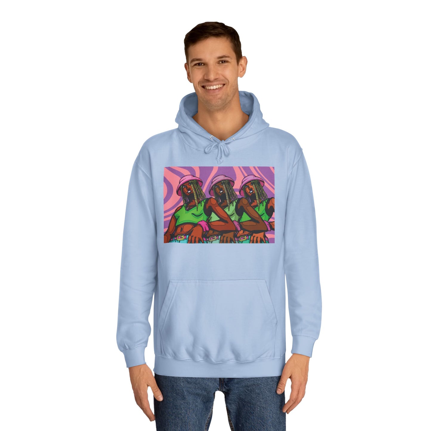 Bucket Hat Girl Unisex College Hoodie