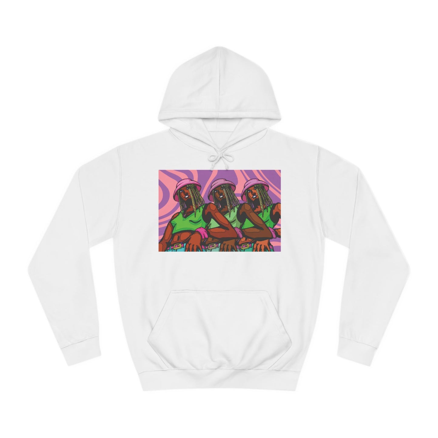 Bucket Hat Girl Unisex College Hoodie