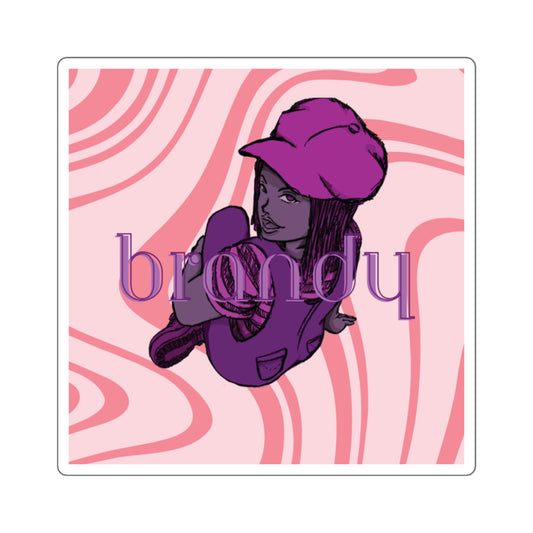 Pink Purple Brandy Square Stickers for Personalized Decor